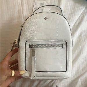 Peta and Jain white croc mini Zoe backpack